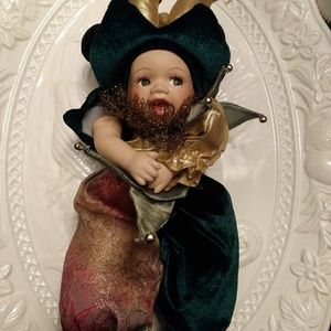 Harlequin porcelain doll